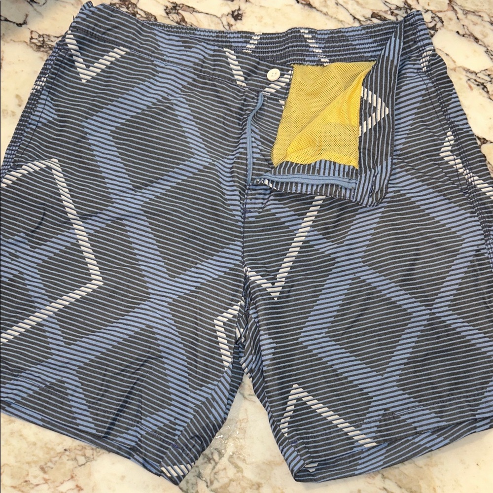 Tommy Bahama Blue and Gray Swim Trunks L/G pre owned